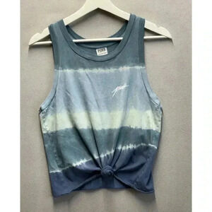 Victoria Secret PINK Women's Size XS Blue Tie Dye Watercolor Cropped Tank Top‎
